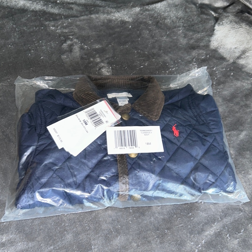 Ralph Lauren 18mo navy quilted jacked nwt
